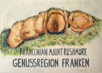 20 &bdquo;Franconian Mount Rushmore - Genussregion Franken&ldquo; Hermann H. Hacker (Aquarellstifte) 